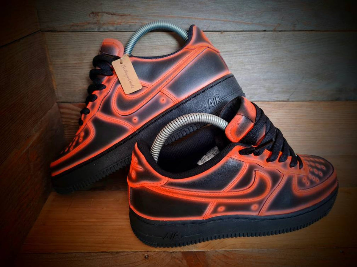 Custom Air Force 1/AF1/Sneakers/Shoes/Kicks/Premium/Personalised/Neon Orange Cartoon