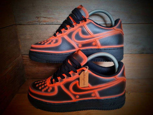 Custom Air Force 1/AF1/Sneakers/Shoes/Kicks/Premium/Personalised/Neon Orange Cartoon