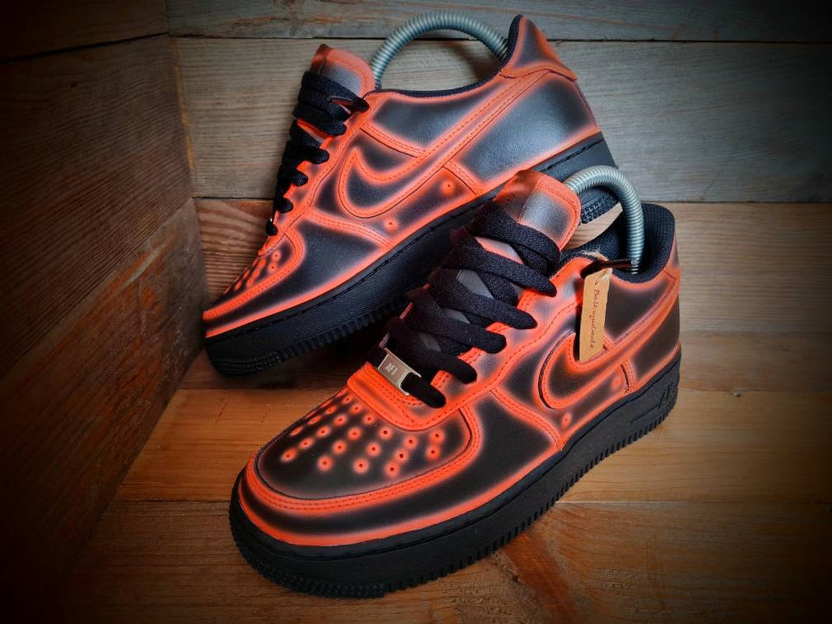 Custom Air Force 1/AF1/Sneakers/Shoes/Kicks/Premium/Personalised/Neon Orange Cartoon
