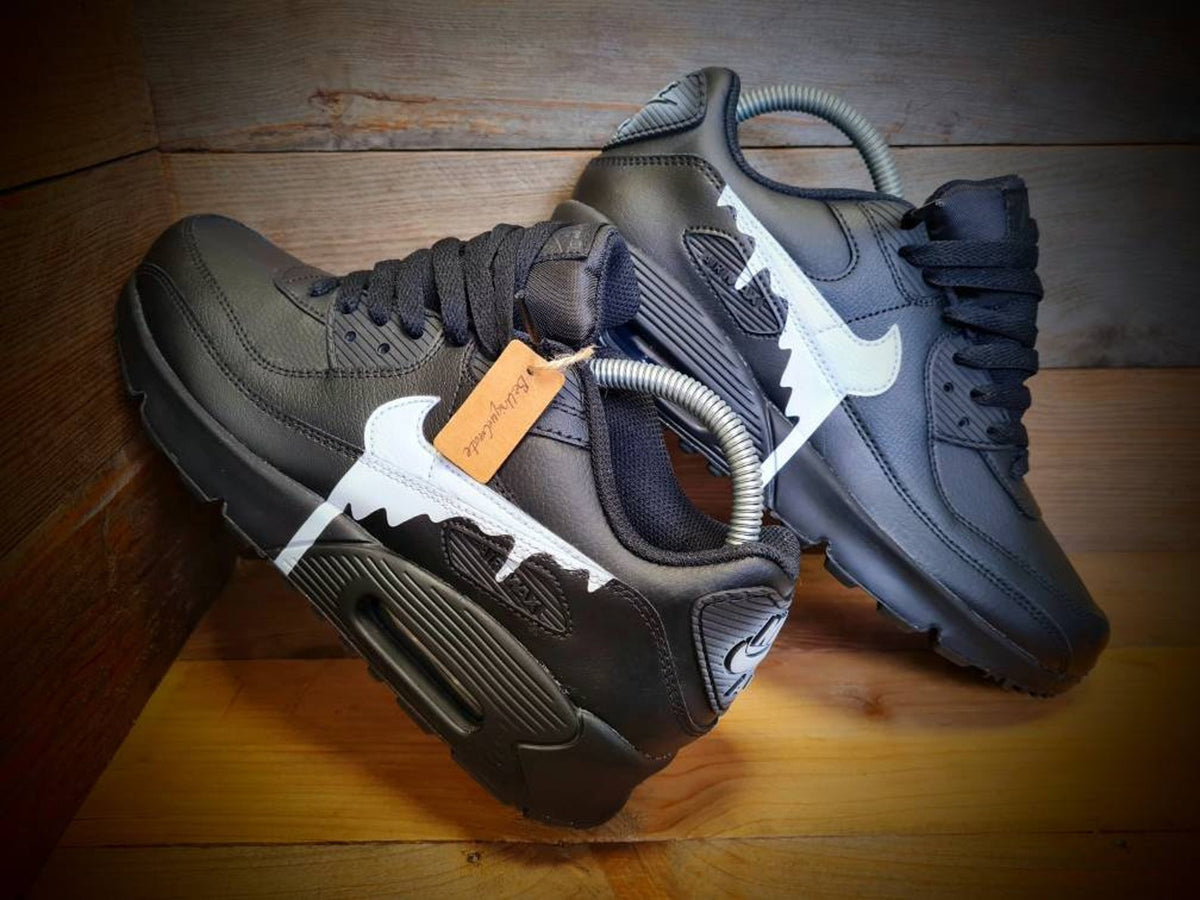 Custom Painted Air Max 90/Sneakers/Shoes/Kicks/Premium/Personalised/White Drip