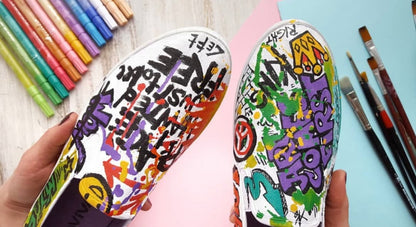 Hand Painted Sneakers | Custom Floral Butterfly Design