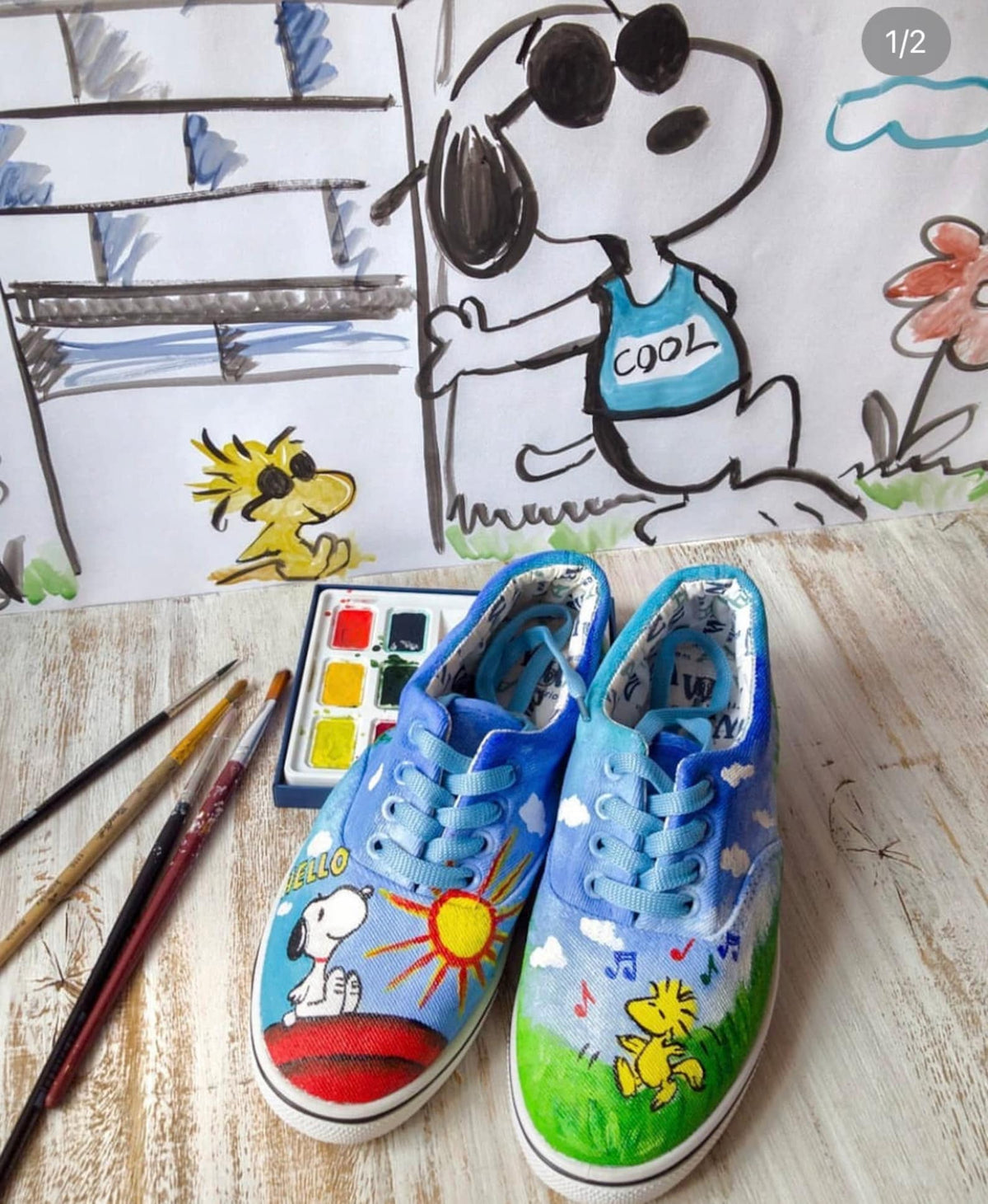 Hand Painted Sneakers | Custom Floral Butterfly Design