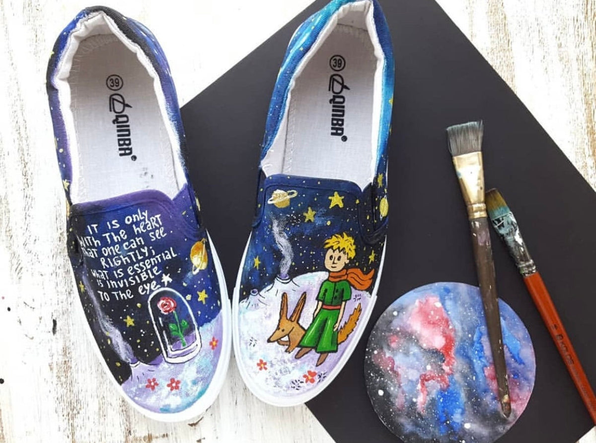 Hand Painted Sneakers | Custom Floral Butterfly Design