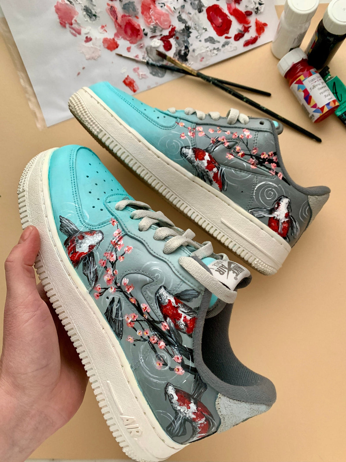 Hand Painted Sneakers | Custom Floral Butterfly Design