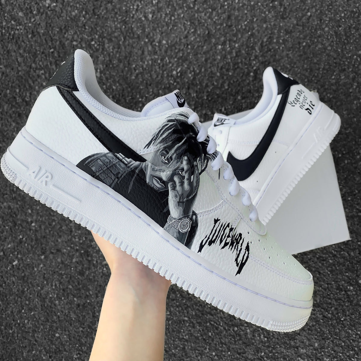 Custom Nike Air Force 1 Juice Wrld - Custom Sneaker Juice Wrld - Hand painted shoes - Custom Sneaker AF1 - Legends never die - Rapper - 999