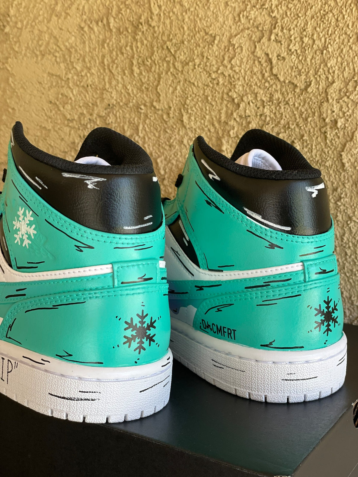 Purple to Light Blue Cartoon Drip Jordan 1s