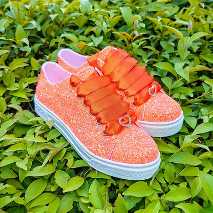 Custom Glitter Bridal Sneakers, Personalized Wedding Shoes