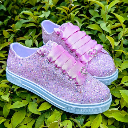 Custom Glitter Bridal Sneakers, Personalized Wedding Shoes