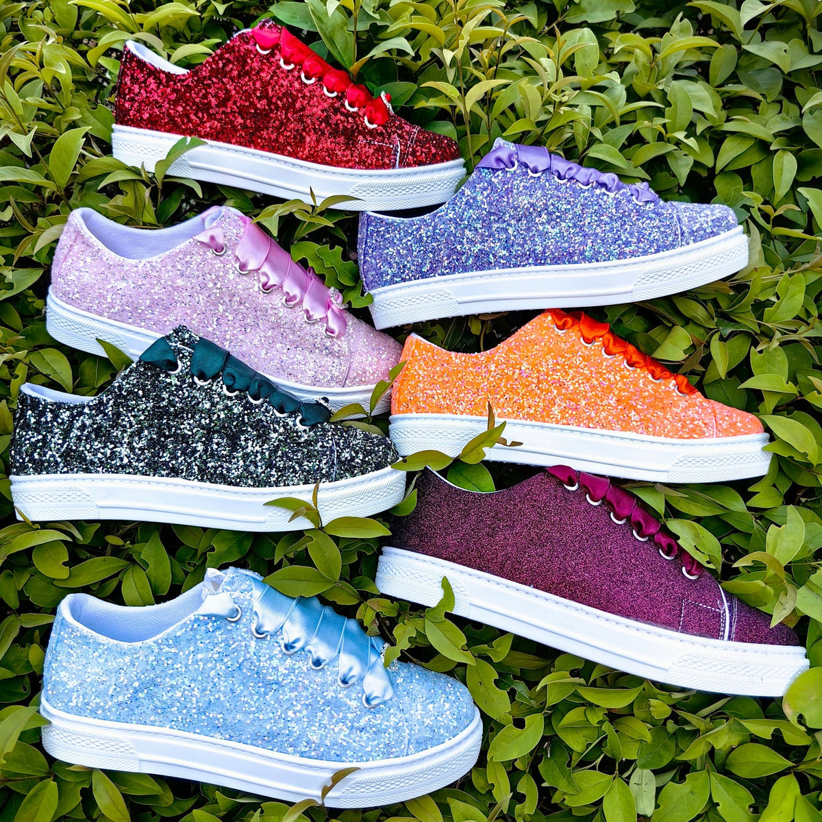 Custom Glitter Bridal Sneakers, Personalized Wedding Shoes