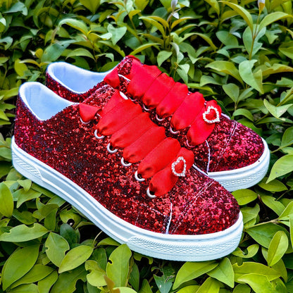 Custom Glitter Bridal Sneakers, Personalized Wedding Shoes