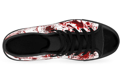 Gothic Horror High Top Sneakers, Gothic Blood Splatter Men's High Tops, Halloween Alt Fashion Gift