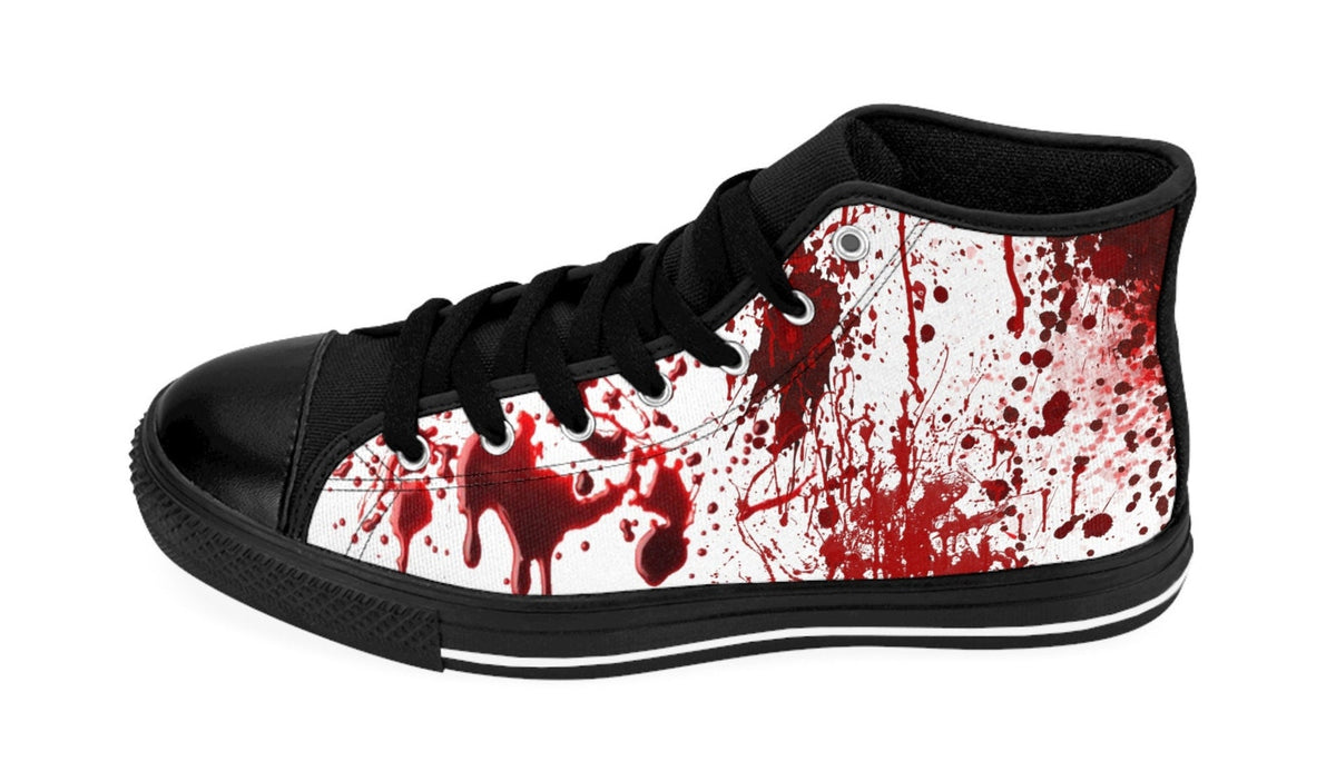Gothic Horror High Top Sneakers, Gothic Blood Splatter Men's High Tops, Halloween Alt Fashion Gift