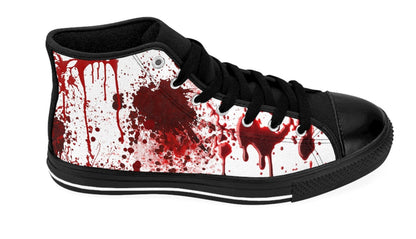 Gothic Horror High Top Sneakers, Gothic Blood Splatter Men's High Tops, Halloween Alt Fashion Gift