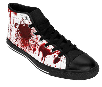 Gothic Horror High Top Sneakers, Gothic Blood Splatter Men's High Tops, Halloween Alt Fashion Gift