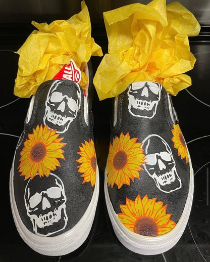 Custom Hand Painted VANS slip on shoes, character shoes, personalized, portrait shoes,  painted shoes,  customize vans