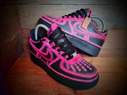 Custom Air Force 1/AF1/Sneakers/Shoes/Kicks/Premium/Personalised/Neon Pink Cartoon