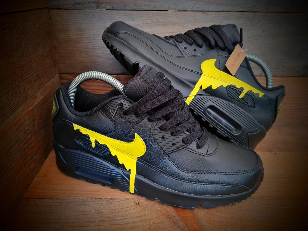 Custom Painted Air Max 90/Sneakers/Shoes/Kicks/Premium/Personalised/Yellow Drip