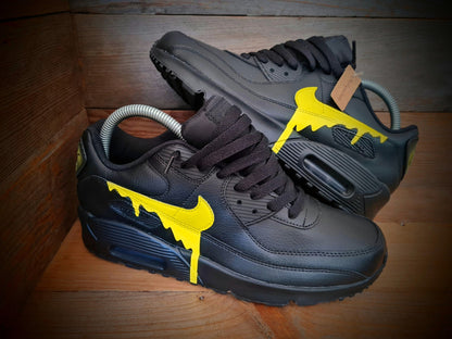 Custom Painted Air Max 90/Sneakers/Shoes/Kicks/Premium/Personalised/Yellow Drip