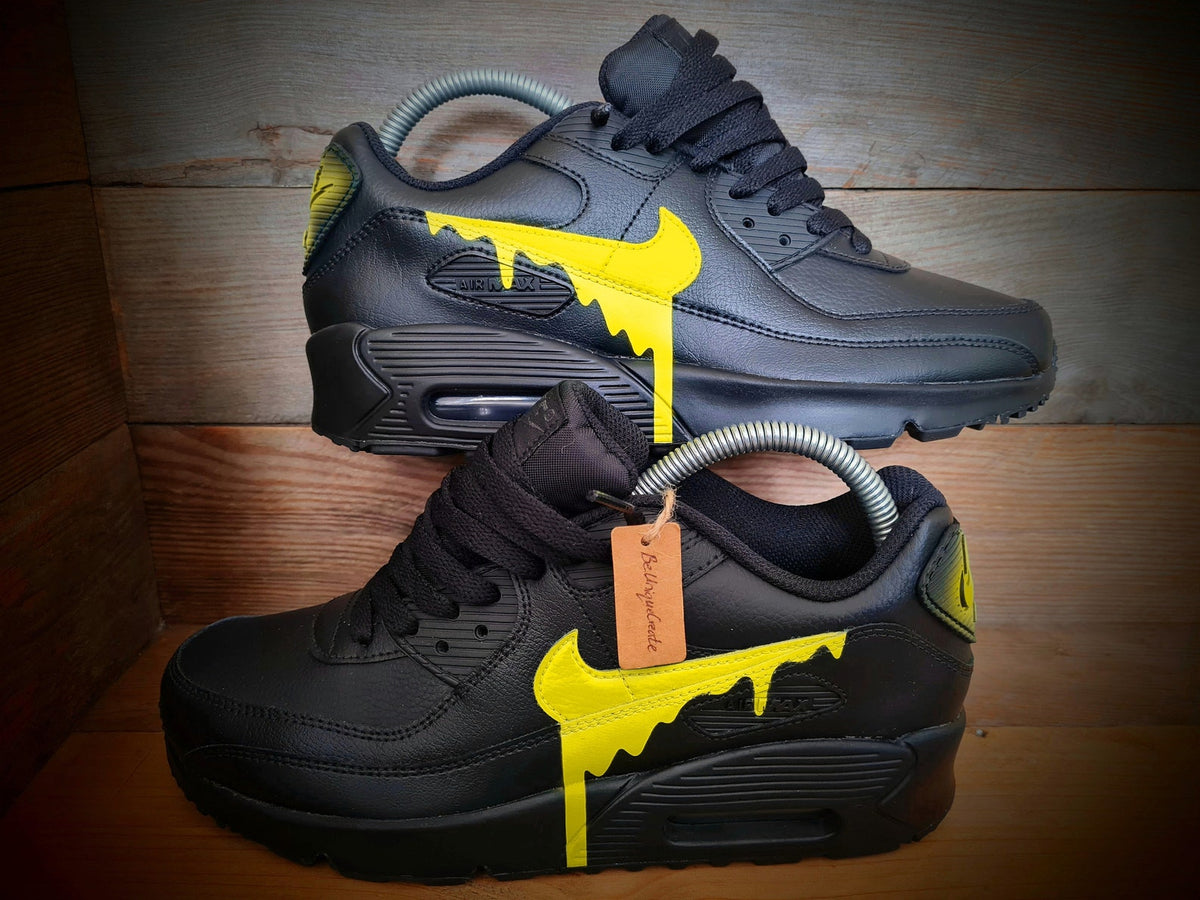 Custom Painted Air Max 90/Sneakers/Shoes/Kicks/Premium/Personalised/Yellow Drip