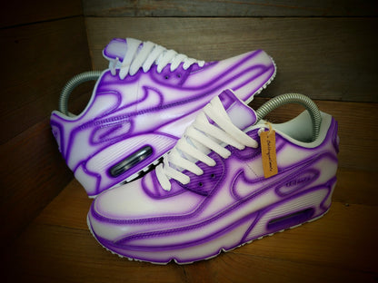 Custom Painted Air Max 90/Sneakers/Shoes/Kicks/Premium/Personalised/Purple Cartoon