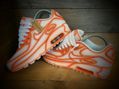 Custom Painted Air Max 90/Sneakers/Shoes/Kicks/Premium/Personalised/Orange Cartoon