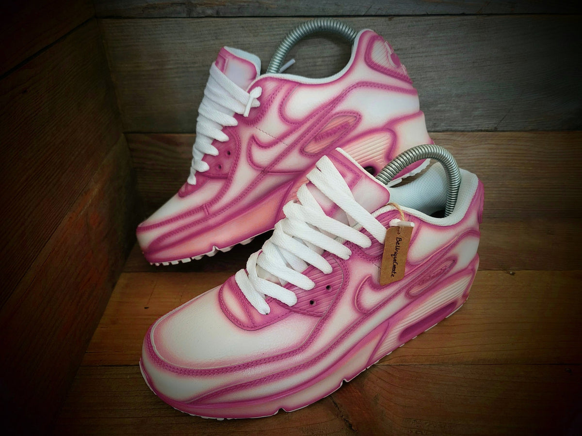 Custom Painted Air Max 90/Sneakers/Shoes/Kicks/Premium/Personalised/Pink Cartoon