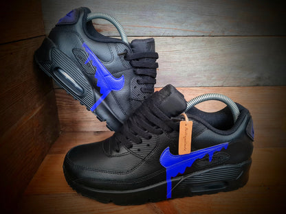 Custom Painted Air Max 90/Sneakers/Shoes/Kicks/Premium/Personalised/Blue Drip
