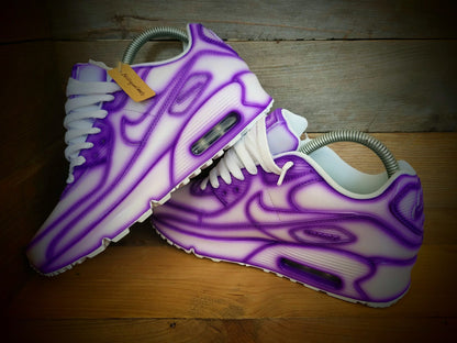 Custom Painted Air Max 90/Sneakers/Shoes/Kicks/Premium/Personalised/Purple Cartoon