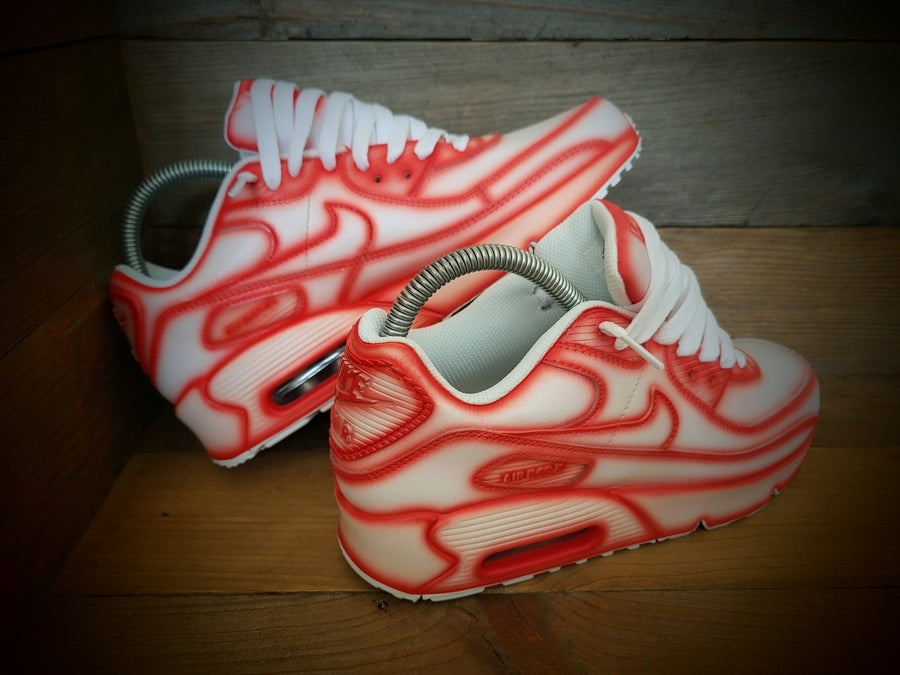 Custom Painted Air Max 90/Sneakers/Shoes/Kicks/Premium/Personalised/Red Cartoon