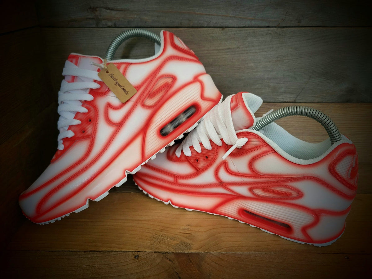 Custom Painted Air Max 90/Sneakers/Shoes/Kicks/Premium/Personalised/Red Cartoon