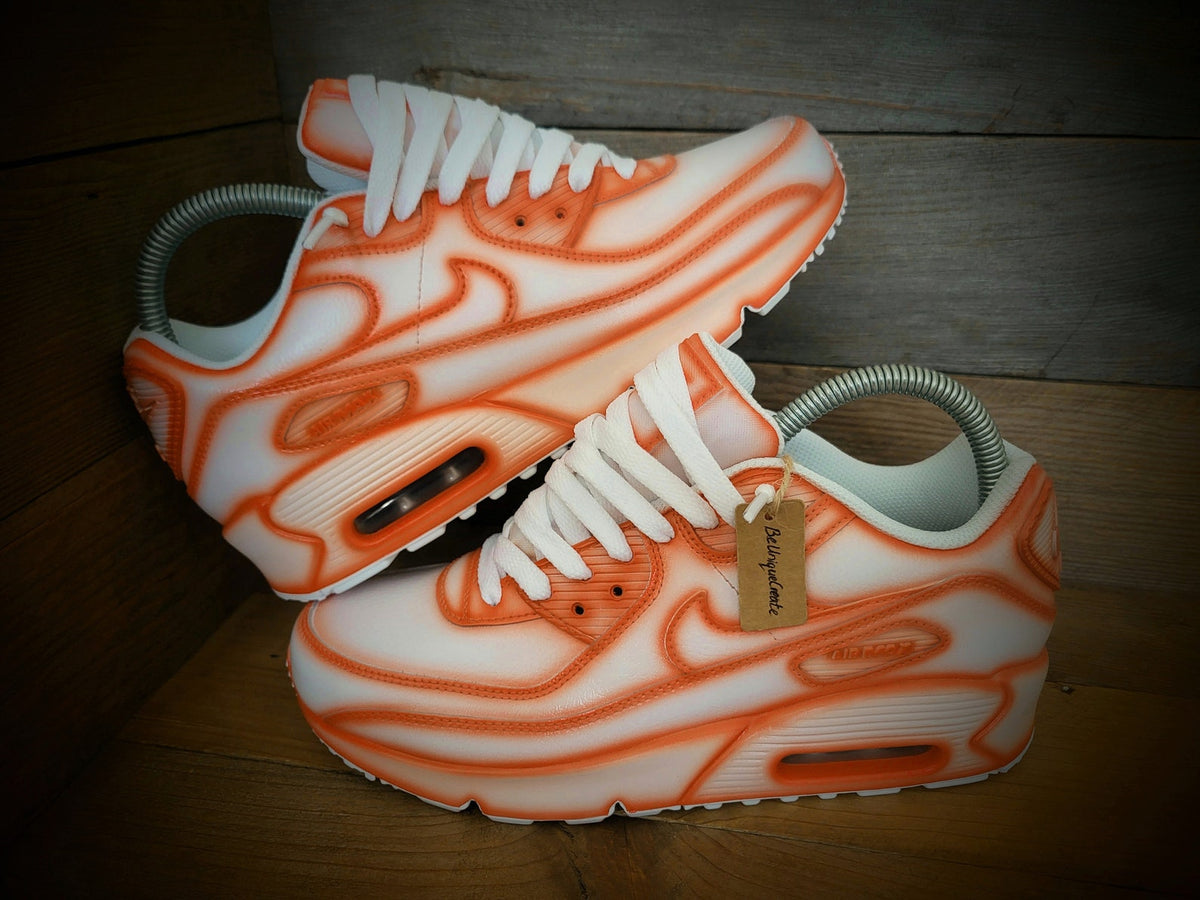 Custom Painted Air Max 90/Sneakers/Shoes/Kicks/Premium/Personalised/Orange Cartoon