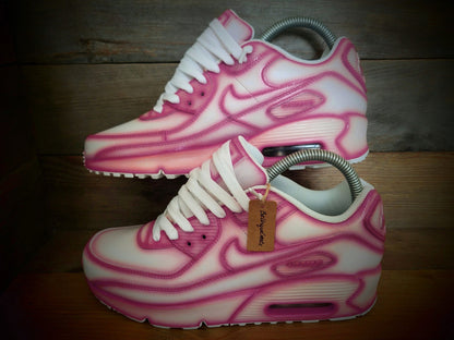 Custom Painted Air Max 90/Sneakers/Shoes/Kicks/Premium/Personalised/Pink Cartoon