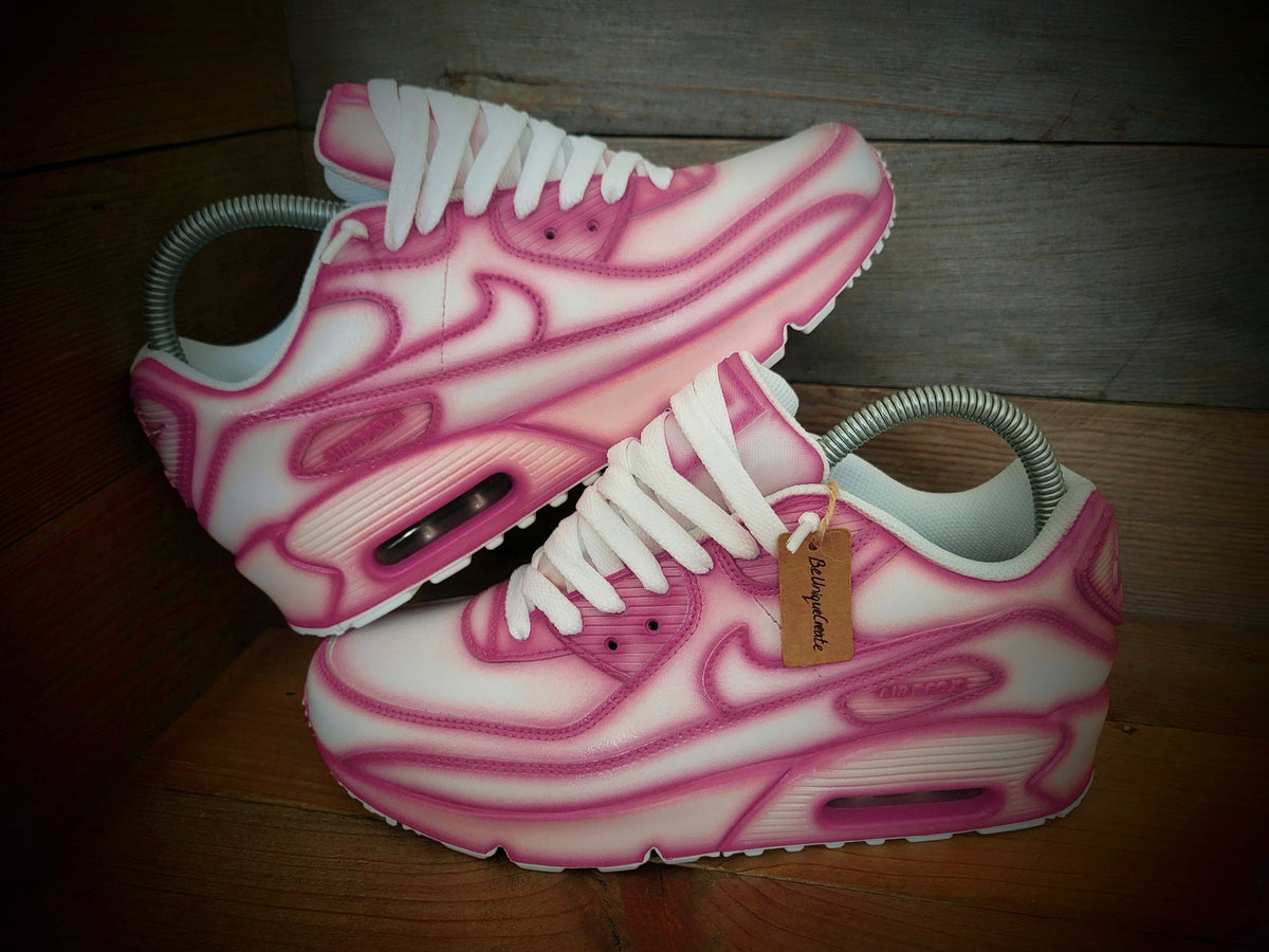 Custom Painted Air Max 90/Sneakers/Shoes/Kicks/Premium/Personalised/Pink Cartoon