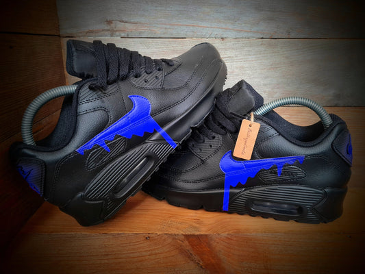 Custom Painted Air Max 90/Sneakers/Shoes/Kicks/Premium/Personalised/Blue Drip