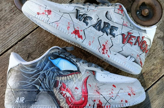 Hand Painted Air Force 1 It Horror Venom Spiderman Marvel Shoes