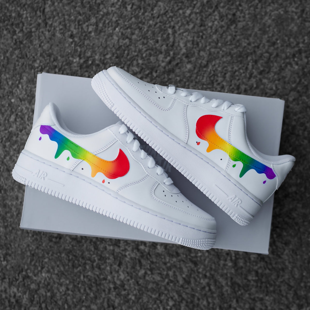 Custom Nike Air Force 1 Color Gradient Rainbow - Custom Sneaker Color Gradient with Drip - Rainbow - Hand-painted shoes - Custom Sneaker AF1