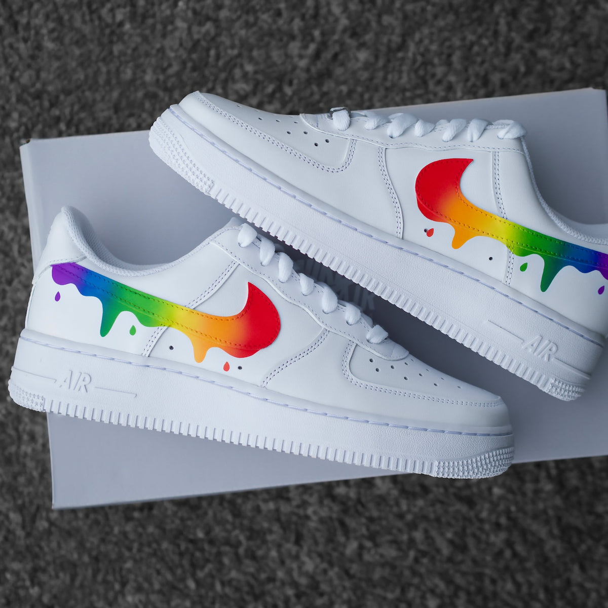 Custom Nike Air Force 1 Color Gradient Rainbow - Custom Sneaker Color Gradient with Drip - Rainbow - Hand-painted shoes - Custom Sneaker AF1