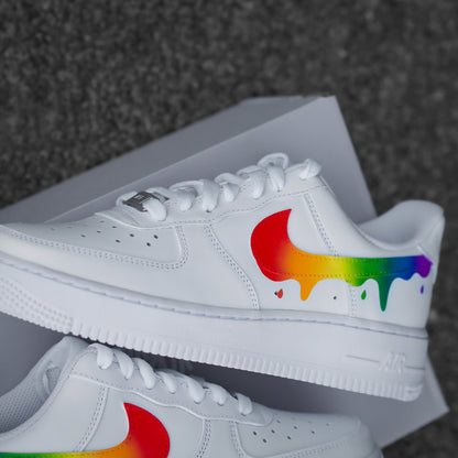 Custom Nike Air Force 1 Color Gradient Rainbow - Custom Sneaker Color Gradient with Drip - Rainbow - Hand-painted shoes - Custom Sneaker AF1