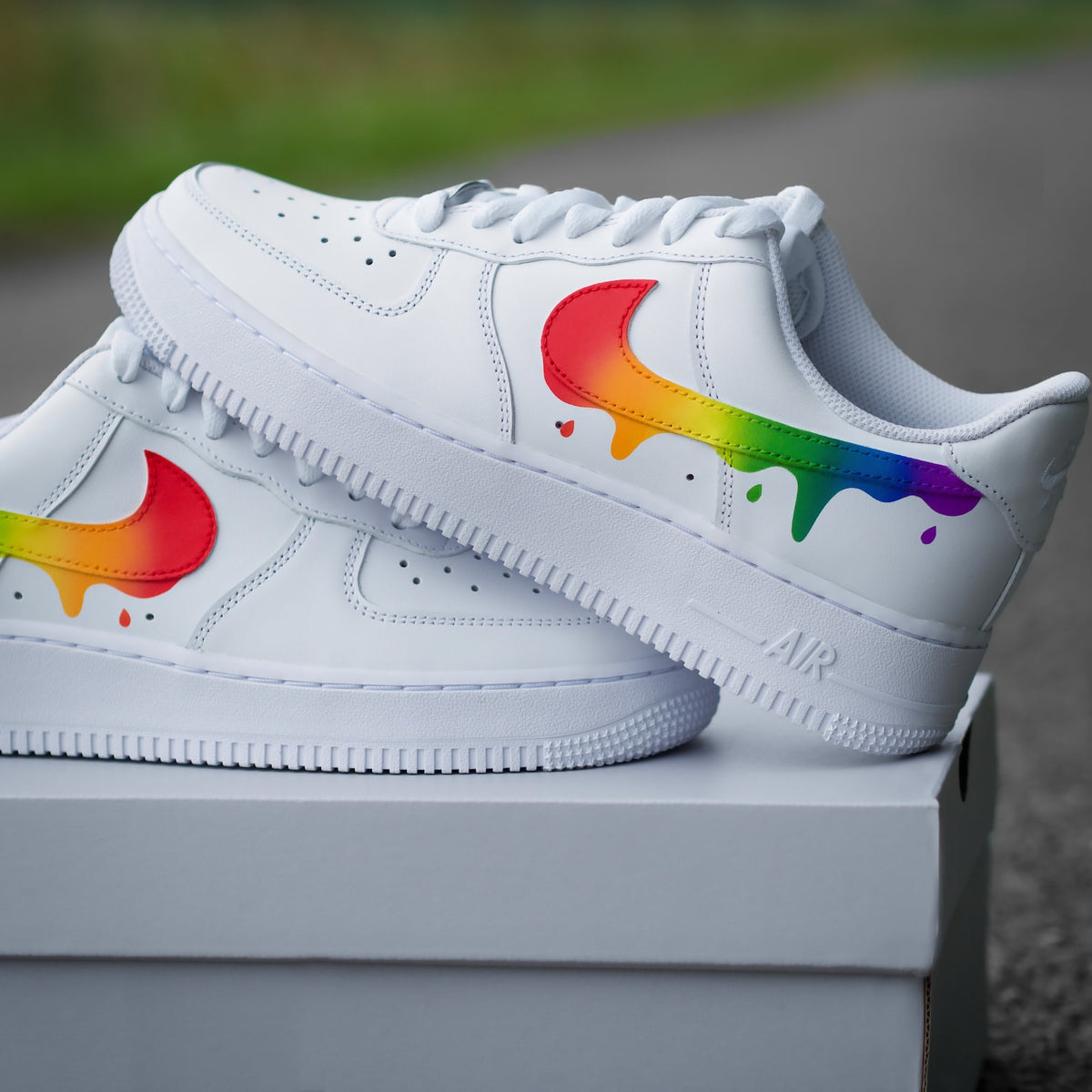 Custom Nike Air Force 1 Color Gradient Rainbow - Custom Sneaker Color Gradient with Drip - Rainbow - Hand-painted shoes - Custom Sneaker AF1
