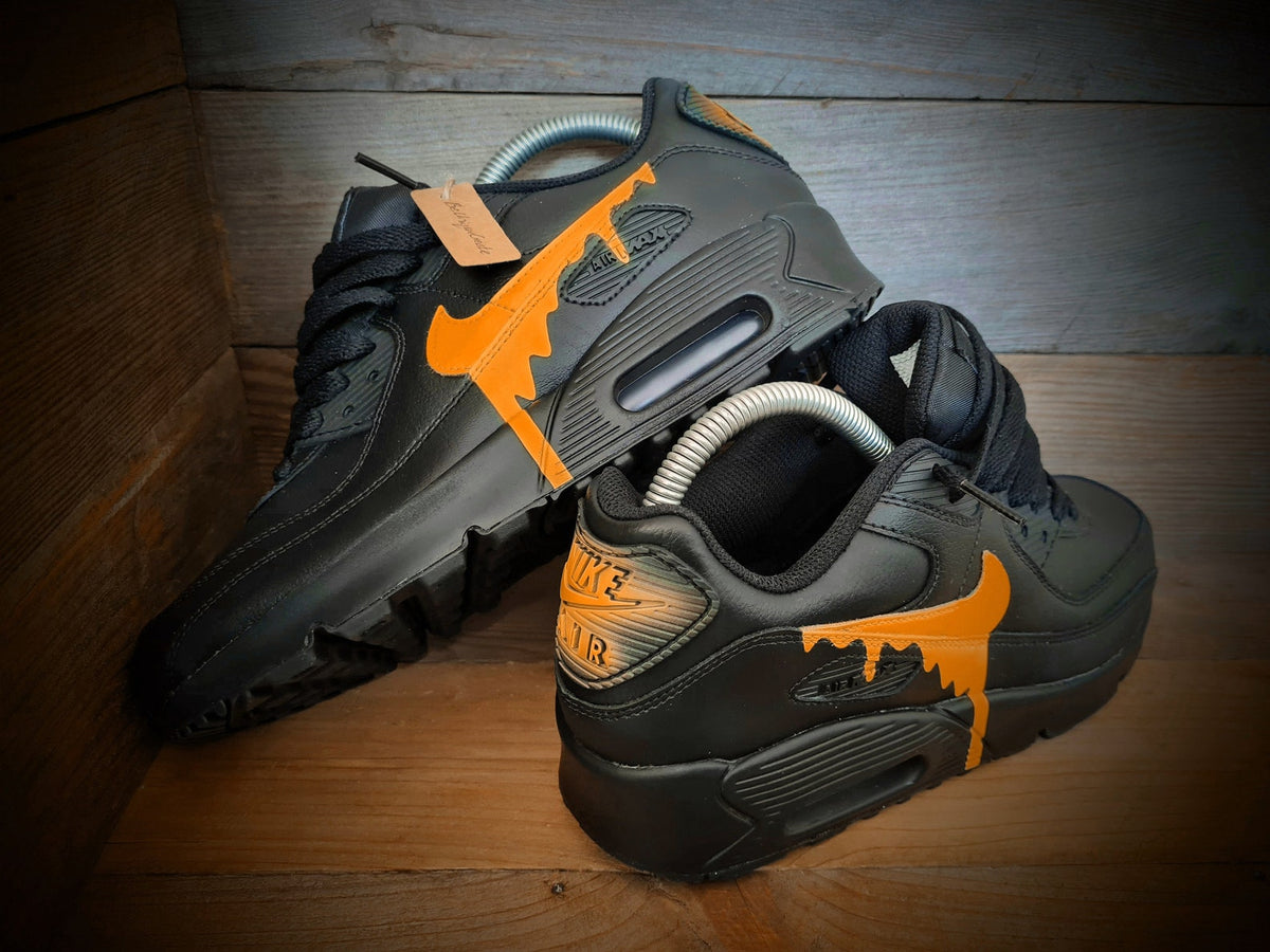 Custom Painted Air Max 90/Sneakers/Shoes/Kicks/Premium/Personalised/Orange Drip