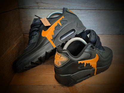 Custom Painted Air Max 90/Sneakers/Shoes/Kicks/Premium/Personalised/Orange Drip