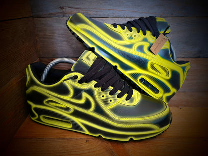Custom Painted Air Max 90/Sneakers/Shoes/Kicks/Premium/Personalised/Yellow Cartoon