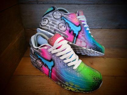 Custom Painted Air Max 90/Sneakers/Shoes/Kicks/Premium/Personalised/Emotions-Blue