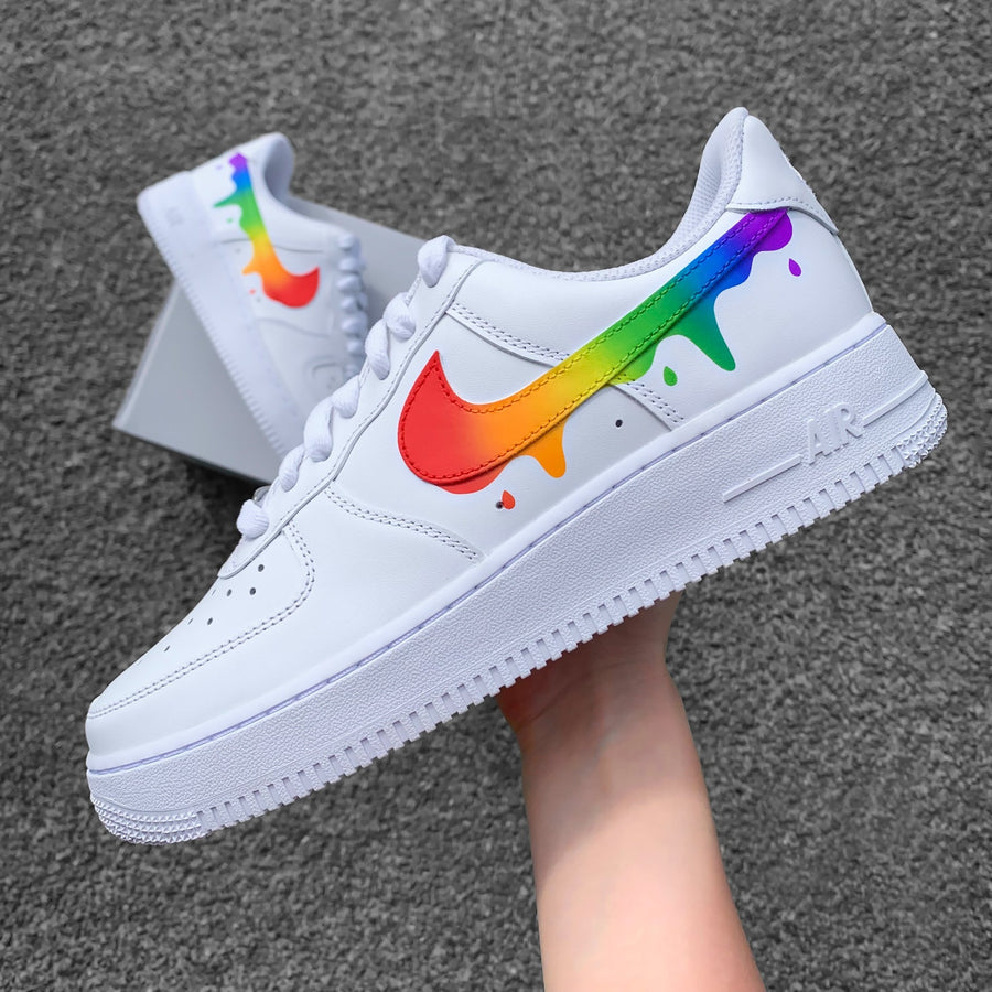 Custom Nike Air Force 1 Color Gradient Rainbow - Custom Sneaker Color Gradient with Drip - Rainbow - Hand-painted shoes - Custom Sneaker AF1