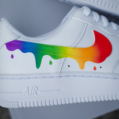 Custom Nike Air Force 1 Color Gradient Rainbow - Custom Sneaker Color Gradient with Drip - Rainbow - Hand-painted shoes - Custom Sneaker AF1
