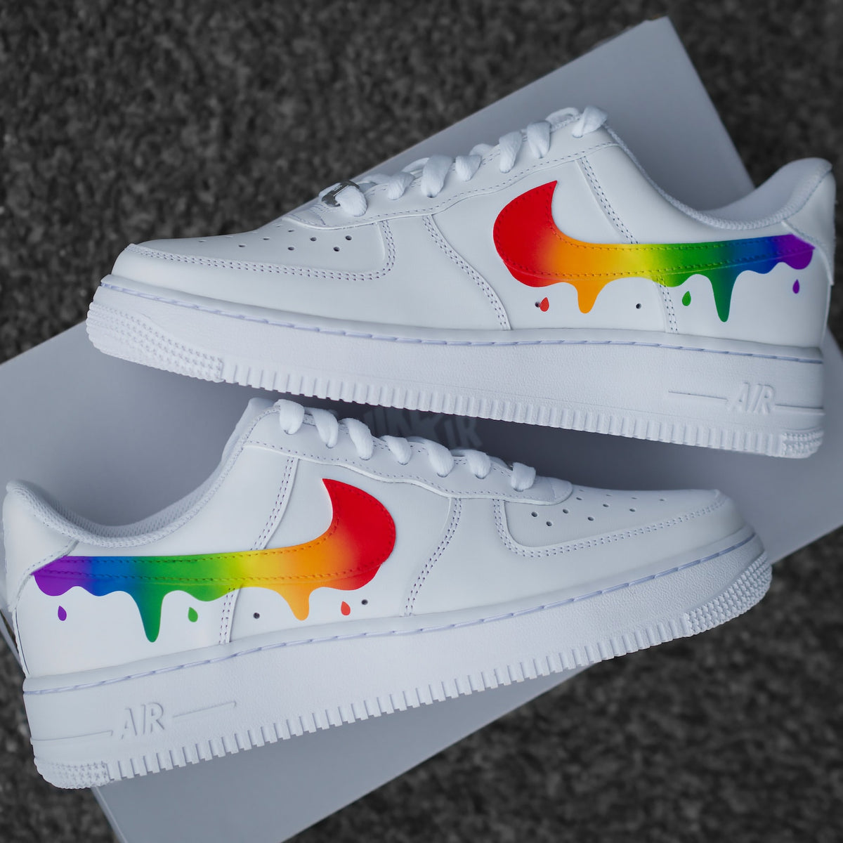 Custom Nike Air Force 1 Color Gradient Rainbow - Custom Sneaker Color Gradient with Drip - Rainbow - Hand-painted shoes - Custom Sneaker AF1
