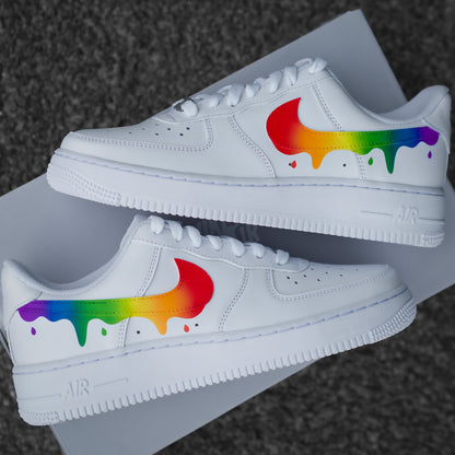 Custom Nike Air Force 1 Color Gradient Rainbow - Custom Sneaker Color Gradient with Drip - Rainbow - Hand-painted shoes - Custom Sneaker AF1