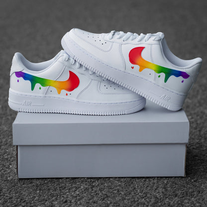 Custom Nike Air Force 1 Color Gradient Rainbow - Custom Sneaker Color Gradient with Drip - Rainbow - Hand-painted shoes - Custom Sneaker AF1