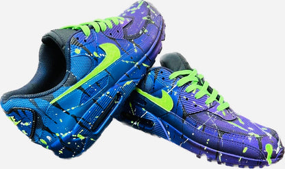 Air Max 90 LTR Customized CYBERPUNK Sneakers | Airbrushed - Handpainted with Rainbow Drops style | Custom Shoes | Airbrush Art