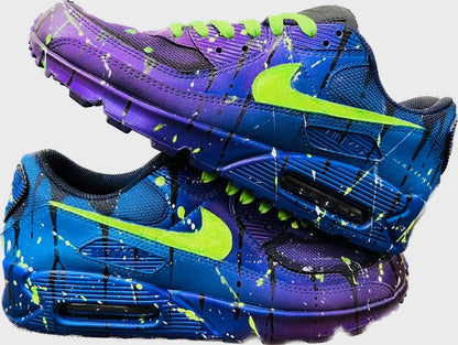 Air Max 90 LTR Customized CYBERPUNK Sneakers | Airbrushed - Handpainted with Rainbow Drops style | Custom Shoes | Airbrush Art